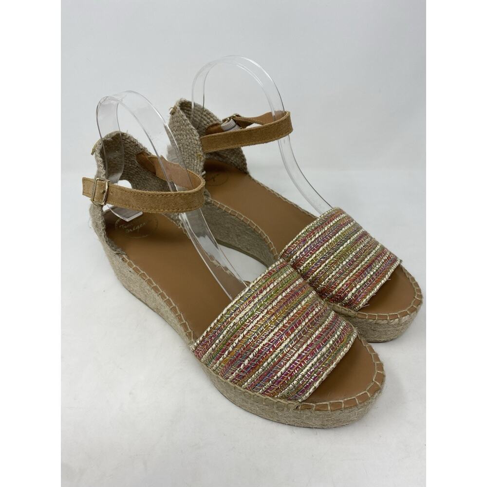 Toni Pons Origens Platform Comfort Espadrilles 10 41 Ankle Strap Wedge Open Toe